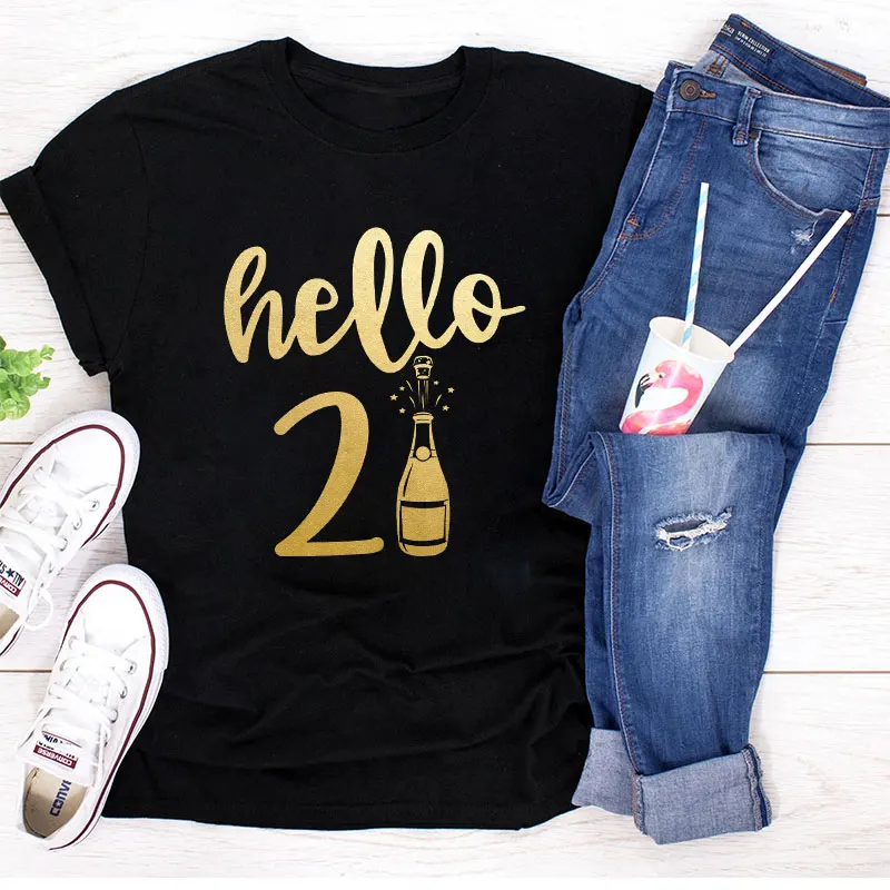 Wholesale Women Blank t shirts Hello 2021 Shirt Happy New year Shirt Women Tees t-shirt
Wholesale Women Blank t shirts Hello 2021 Shirt Happy New year Shirt Women Tees t-shirt