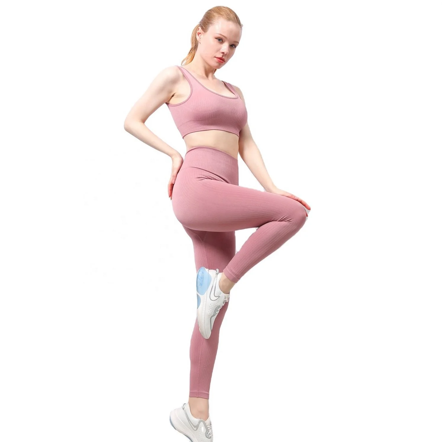 Hot Sale Amazon New Design Women Breathable Crop Top Leggings Workout Suit Two Pcs Yoga Suits Seamless Set, Black/pink/orange/green
Hot Sale Amazon New Design Women Breathable Crop Top Leggings Workout Suit Two Pcs Yoga Suits Seamless Set, Black/pink/orange/green