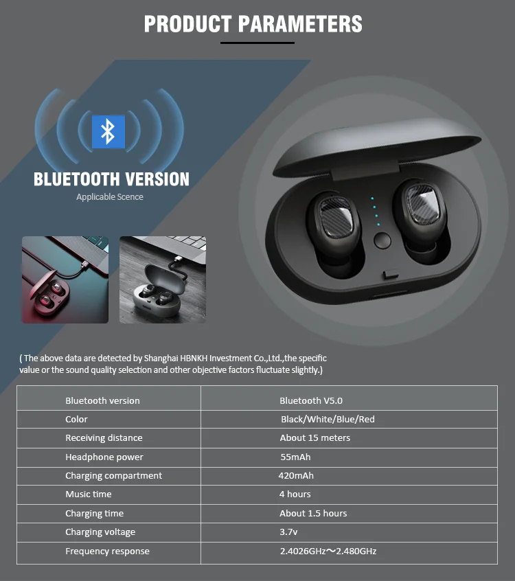 Bluetooths 5.0 earbuds earphone mini tws wireless earphone earbuds with charging case - ANKUX.COM