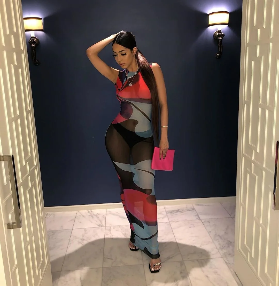 Nibber G193AS41 Summer Bandage Mesh Perspective Print Beach Sexy Elegant Party Night Club Dresses Vestidos Women Long Maxi Dress, Red
Nibber G193AS41 Summer Bandage Mesh Perspective Print Beach Sexy Elegant Party Night Club Dresses Vestidos Women Long Maxi Dress, Red