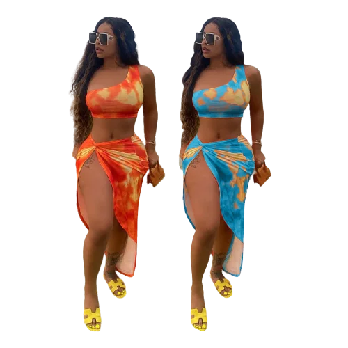 2021 new design fashion 2-piece women's one-shoulder tie-dye sexy hips womens clothing 2021
2021 new design fashion 2-piece women's one-shoulder tie-dye sexy hips womens clothing 2021