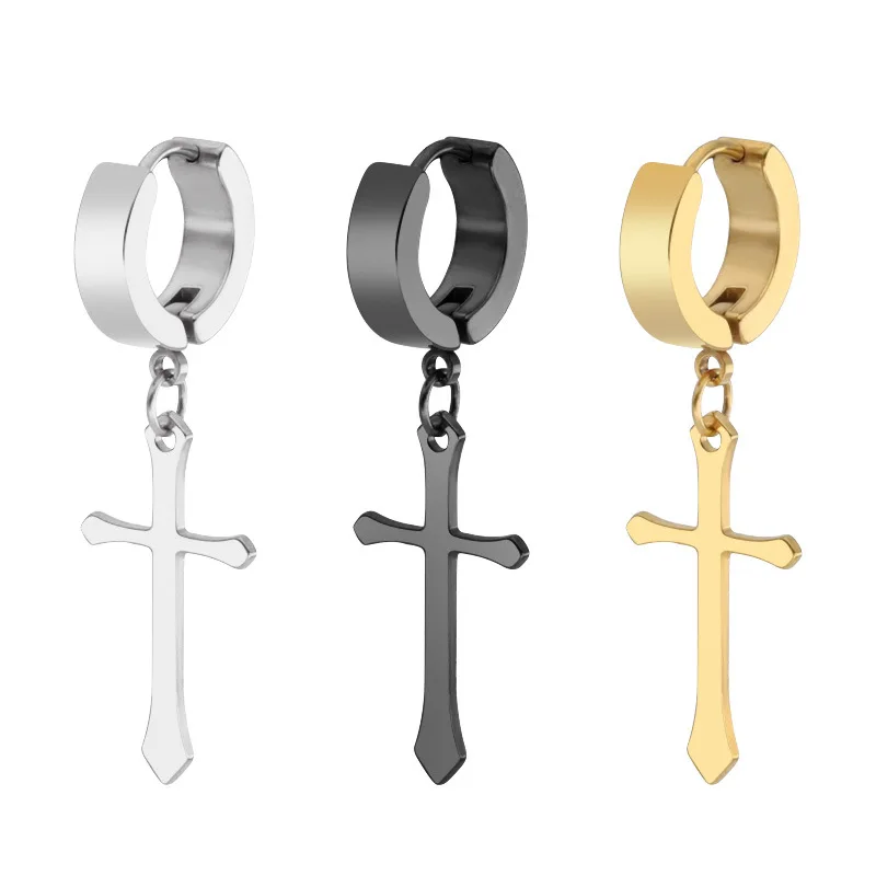 HONGTONG Factory Wholesale Amazon Hot New Gold-Plated Stainless Steel Fashion Cross Pendant Earrings, Picture
HONGTONG Factory Wholesale Amazon Hot New Gold-Plated Stainless Steel Fashion Cross Pendant Earrings, Picture