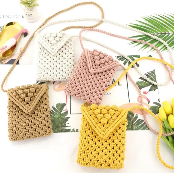 New Arrival Universal Vertical Beach Straw Cellphone Pouch Handmade Knitting Cotton Rope Summer Crochet Shoulder Bag with Strap, Customizable
New Arrival Universal Vertical Beach Straw Cellphone Pouch Handmade Knitting Cotton Rope Summer Crochet Shoulder Bag with Strap, Customizable