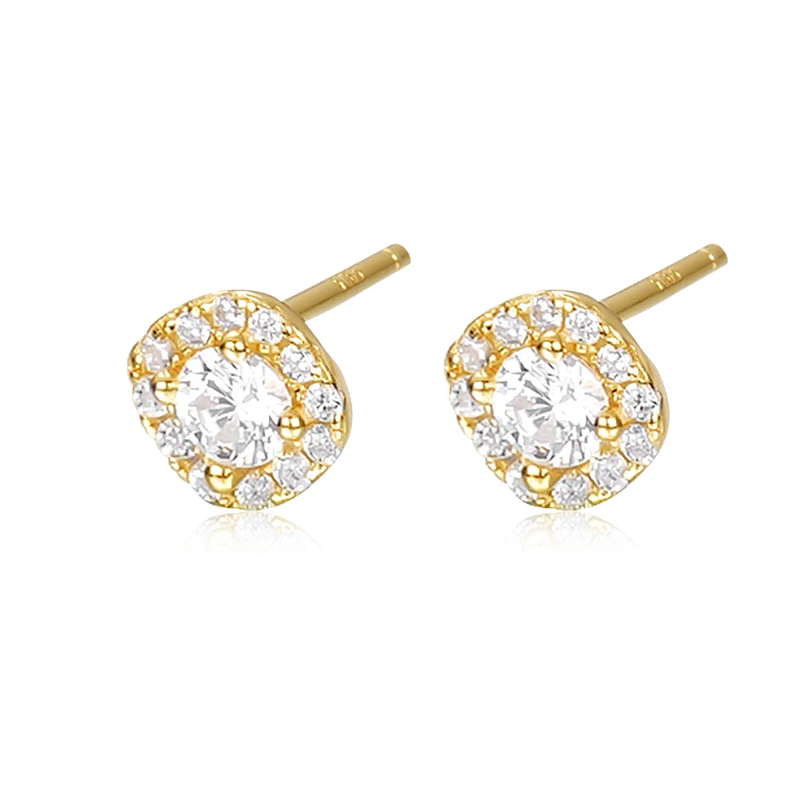 Best selling simple earrings cz jewelry women round shape gold plated zircon silver stud earrings 925
Best selling simple earrings cz jewelry women round shape gold plated zircon silver stud earrings 925