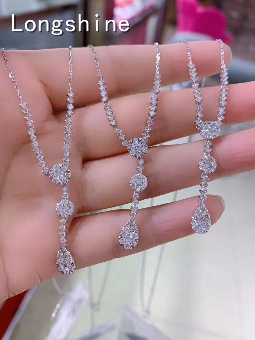 Fashion Design Necklace With Shining Diamond Jewelry 18K Gold Charming Necklace For Women