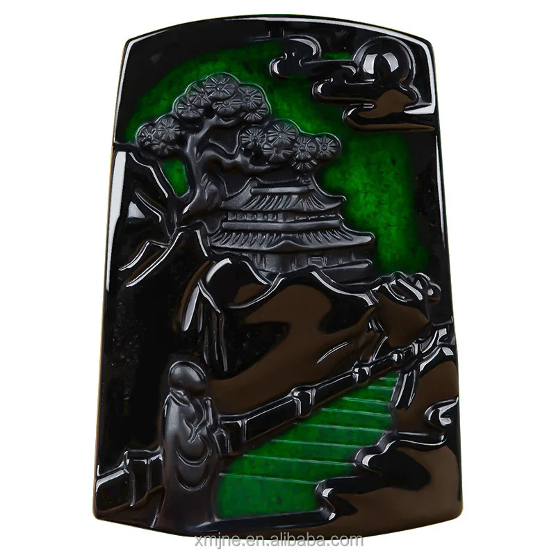 Certified Grade A Natural Ink Green Jadeite Ink Jade Wudao Zen Landscape Brand Jade Pendant For Men And Women
Certified Grade A Natural Ink Green Jadeite Ink Jade Wudao Zen Landscape Brand Jade Pendant For Men And Women