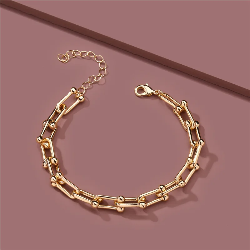Link U shape Geometric Chain Bracelet Women Chain Gold Silver Color Link chain bracelet
Link U shape Geometric Chain Bracelet Women Chain Gold Silver Color Link chain bracelet