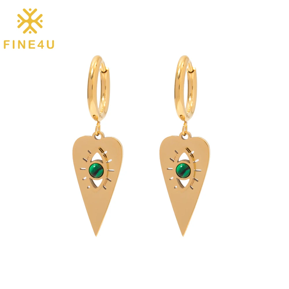 Vintage Jewelry Stainless Steel Gold Plated Exaggerated Eye Shape Heart Dangling Drop Natural Stone Earrings
Vintage Jewelry Stainless Steel Gold Plated Exaggerated Eye Shape Heart Dangling Drop Natural Stone Earrings