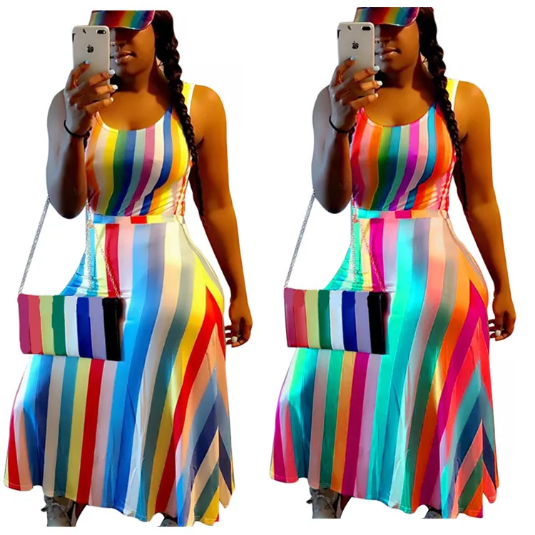 M5035 women's dress Amazon ebay burst color printing, sleeveless full-length dress 
M5035 women's dress Amazon ebay burst color printing, sleeveless full-length dress
