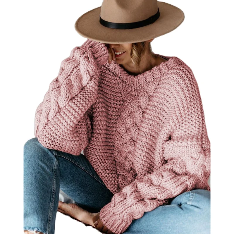 Autumn Women'S Plus Size Knit Solid Hemp Sweater Female Long Sleeve Chic Elegant Pullover Daily, White.pink.gery.beige.brown
Autumn Women'S Plus Size Knit Solid Hemp Sweater Female Long Sleeve Chic Elegant Pullover Daily, White.pink.gery.beige.brown