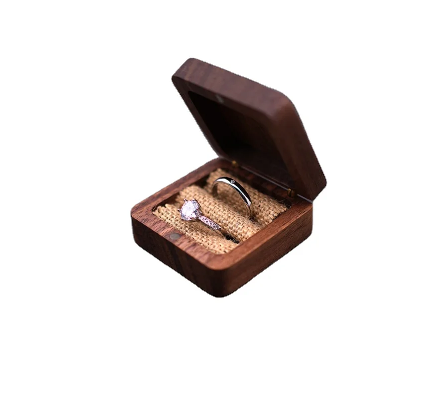 Wholesale personalized logo special gifts festivel double engagement rings solid walnut wooden jewelry box, Original wooden color
Wholesale personalized logo special gifts festivel double engagement rings solid walnut wooden jewelry box, Original wooden color