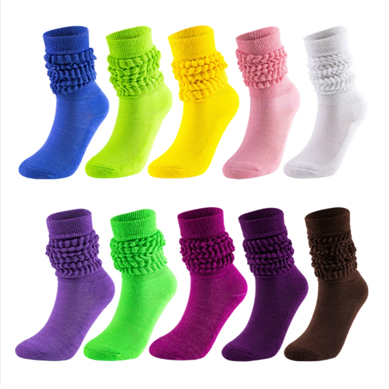 2021 Wholesale low MOQ women stacking scrunch socks long knee high adult slouchy slouch socks, Custom color
2021 Wholesale low MOQ women stacking scrunch socks long knee high adult slouchy slouch socks, Custom color