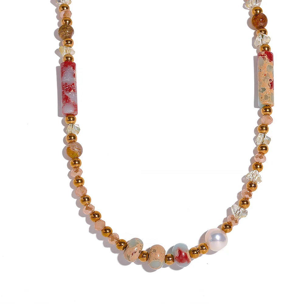 JINYOU 1518 Handmade Natural Stone Crystal Beads Chain Stainless Steel Fashion Vintage Necklace Women Trendy Waterproof Jewelry
JINYOU 1518 Handmade Natural Stone Crystal Beads Chain Stainless Steel Fashion Vintage Necklace Women Trendy Waterproof Jewelry