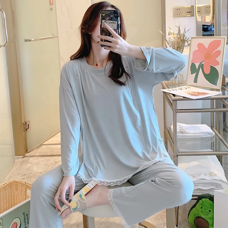 Modal summer confinement service Maternity pajamas Ultra-thin postpartum breastfeeding suit
Modal summer confinement service Maternity pajamas Ultra-thin postpartum breastfeeding suit
