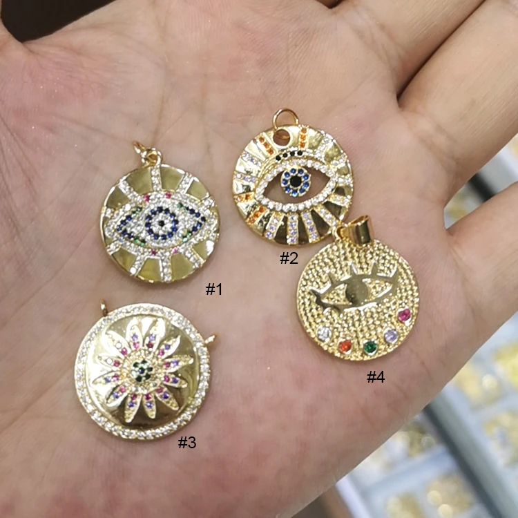 CZ8104 CZ Micro Pave EvilEye Disc Charm Pendant, Diamond Cubic Zirconia Pave Eye Round Pendant
CZ8104 CZ Micro Pave EvilEye Disc Charm Pendant, Diamond Cubic Zirconia Pave Eye Round Pendant