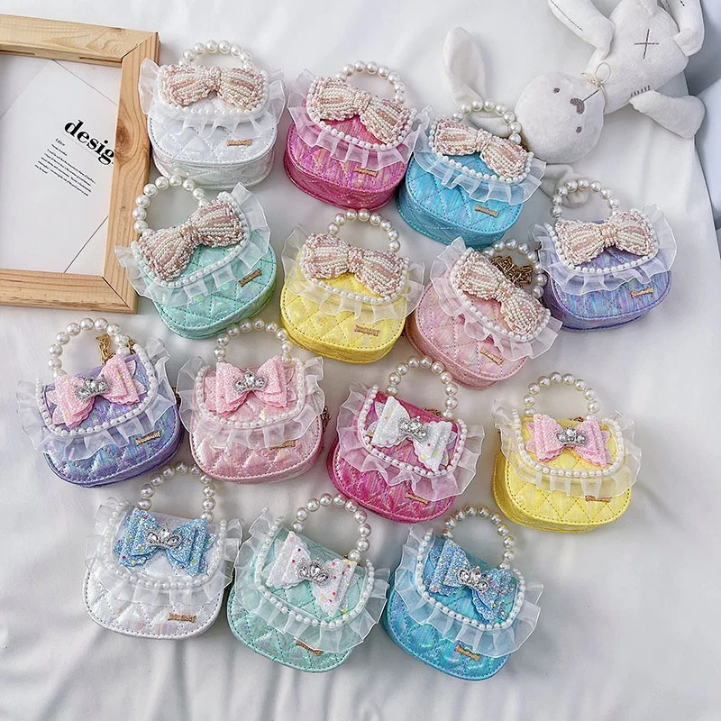 New Arrival Pearl Small Crossbody Bag Cute Bow Crown Accessories Little Girl Mini Shoulder Chain Bag For Children, 7 colors
New Arrival Pearl Small Crossbody Bag Cute Bow Crown Accessories Little Girl Mini Shoulder Chain Bag For Children, 7 colors