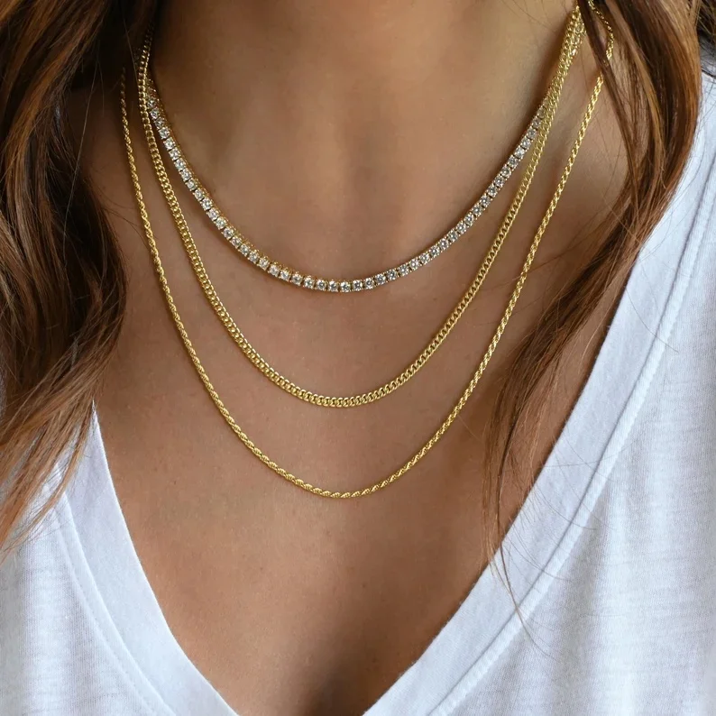 Wholesale Silver 925 Gold Diamond 3Mm Zircon Tennis Chain Silver Chocker 925 Sterling Silver Tennis Necklace
Wholesale Silver 925 Gold Diamond 3Mm Zircon Tennis Chain Silver Chocker 925 Sterling Silver Tennis Necklace