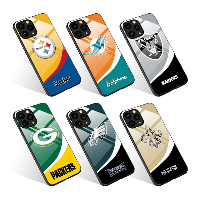 Good Quality NFL Football 32 Team Glass Phone Case Custom logo Designer Phone Case for iPhone 12 11 Pro Max XR XS 8 7 Plus
Good Quality NFL Football 32 Team Glass Phone Case Custom logo Designer Phone Case for iPhone 12 11 Pro Max XR XS 8 7 Plus