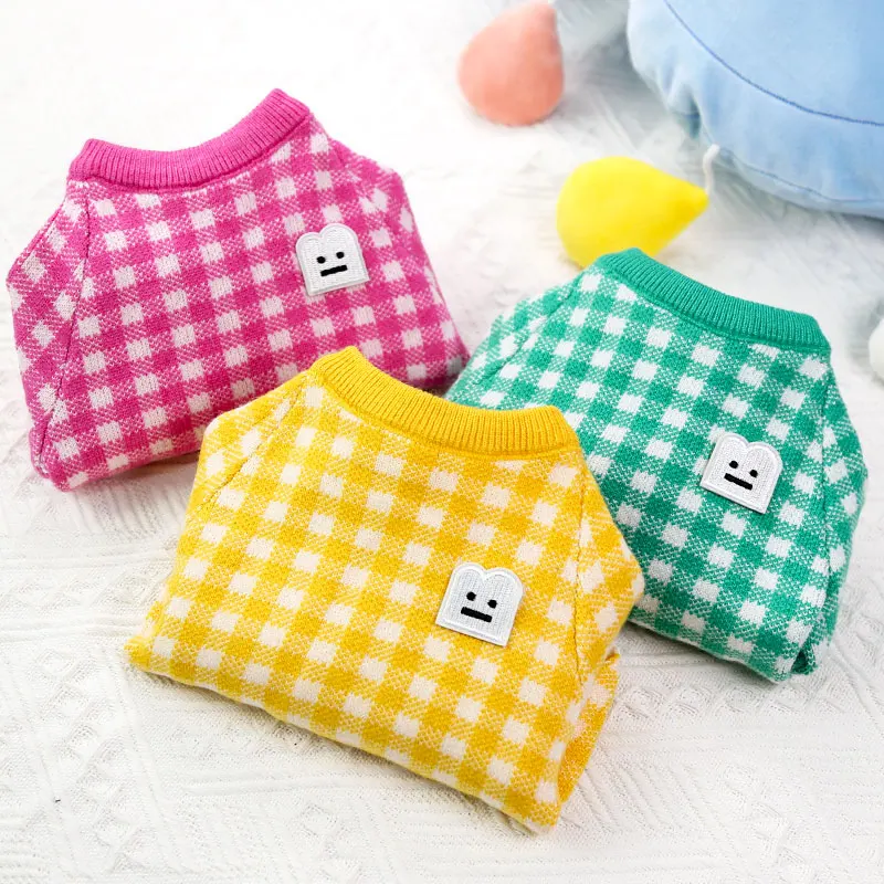Luxury smiley pattern Pets apparel Dog Clothes Spring Autumn Cat Cardigan plaid xxl dog sweater
Luxury smiley pattern Pets apparel Dog Clothes Spring Autumn Cat Cardigan plaid xxl dog sweater
