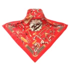 Custom Design High Quality Polyester 90x90 Twill Silk Printing Horse Scarves