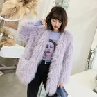 Wholesale Price Fur Jacket Thick Faux Fur Coat For Woman Knitted Faux Rabbit