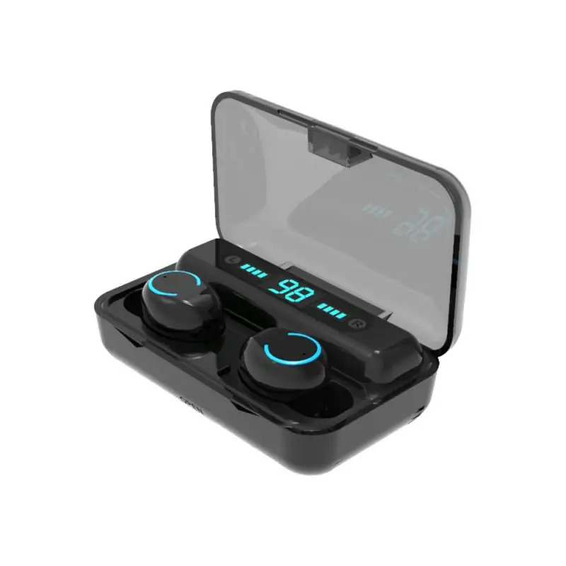 F9-8 F9-9 TWS Mini Earbuds BT 5.0 Wireless Earphone Stereo Waterproof Headset with 3500mAh Charging Compartment
F9-8 F9-9 TWS Mini Earbuds BT 5.0 Wireless Earphone Stereo Waterproof Headset with 3500mAh Charging Compartment