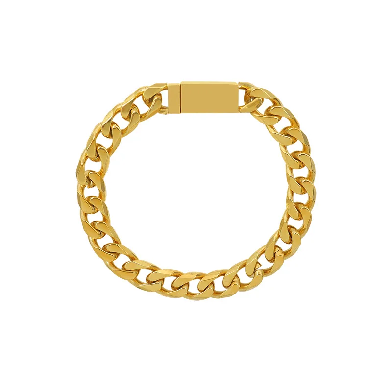 Trendy 18k Gold Plated Cuban Link Chain Bracelet Jewelry Stainless Steel Bracelet, Gold, silver, rose gold, black
Trendy 18k Gold Plated Cuban Link Chain Bracelet Jewelry Stainless Steel Bracelet, Gold, silver, rose gold, black