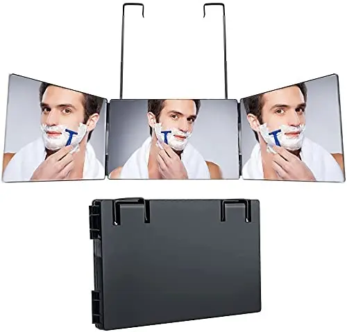 3 Way Mirror for Hair Cutting Portable 360 Self Barber Mirror with Height Adjustable Telescoping Hooks Tri-fold makeup mirror
3 Way Mirror for Hair Cutting Portable 360 Self Barber Mirror with Height Adjustable Telescoping Hooks Tri-fold makeup mirror