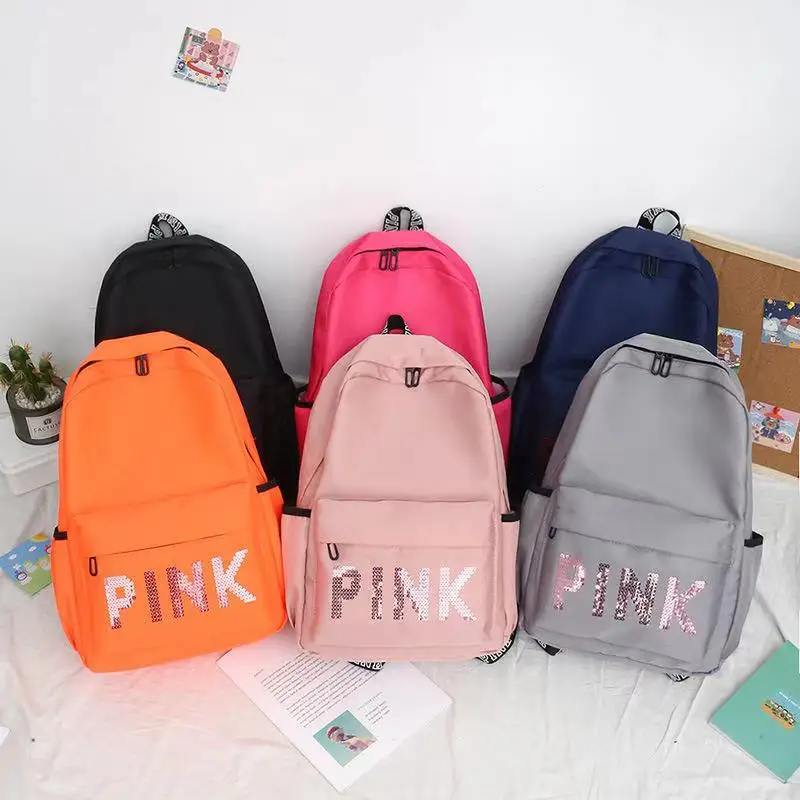 

B98-1 Laser Student School Bag Sequin Pink Book Bags Fashion College Girls Outdoor Backpack Multicolor Travelling Backpack Bag