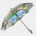 wooden handle custom promotion printing straight umbrella