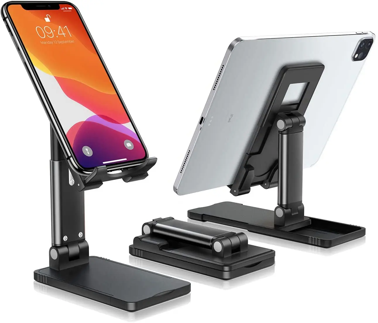 Universal Desktop Angle Adjustable Cell Phone Stand Foldable Mobile Phone Holder, Black white
Universal Desktop Angle Adjustable Cell Phone Stand Foldable Mobile Phone Holder, Black white