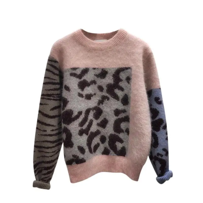 wholesale Leopard patchwork sweater women fall women's clothing mohair knit sweaters mujer
wholesale Leopard patchwork sweater women fall women's clothing mohair knit sweaters mujer