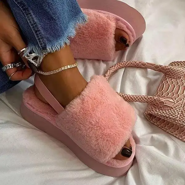 fashion fur Slippers Woman 21 Autumn and Winter New Thick Bottom Mid Heel Fluffy Shoes indoor outdoor Slippers
fashion fur Slippers Woman 21 Autumn and Winter New Thick Bottom Mid Heel Fluffy Shoes indoor outdoor Slippers