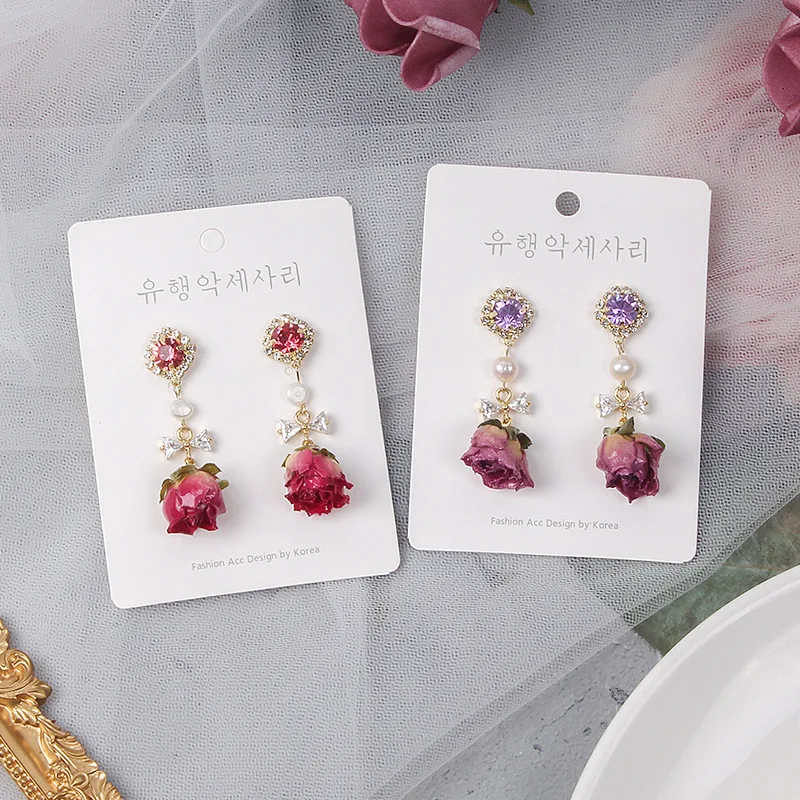 HOVANCI Valentine's Day Jewelry Delicate Dried Flower Drop Earring Gold Plated Geometric Rose Flower Earring For Girls
HOVANCI Valentine's Day Jewelry Delicate Dried Flower Drop Earring Gold Plated Geometric Rose Flower Earring For Girls
