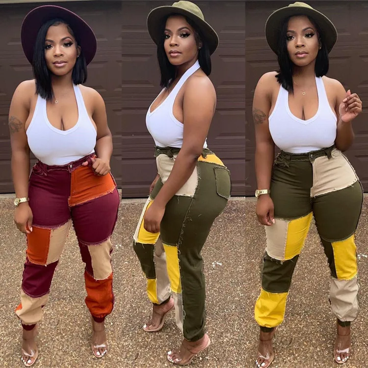 LAISI FACTORY New multicolor splicing pants, medium waist casual pants, jeans and women's pants
LAISI FACTORY New multicolor splicing pants, medium waist casual pants, jeans and women's pants