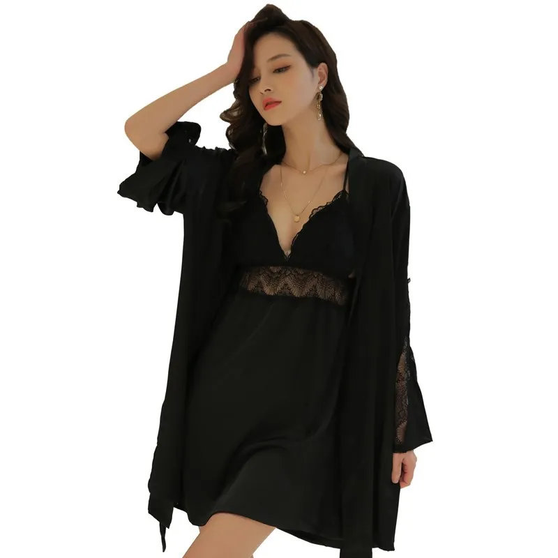 Bride 2PCS Wedding Robe Set Sexy Kimono Bath Gown Nightgown&Bathrobe Suit Lace Trim V-Neck Sleepwear Satin Summer Sleepwear
Bride 2PCS Wedding Robe Set Sexy Kimono Bath Gown Nightgown&Bathrobe Suit Lace Trim V-Neck Sleepwear Satin Summer Sleepwear