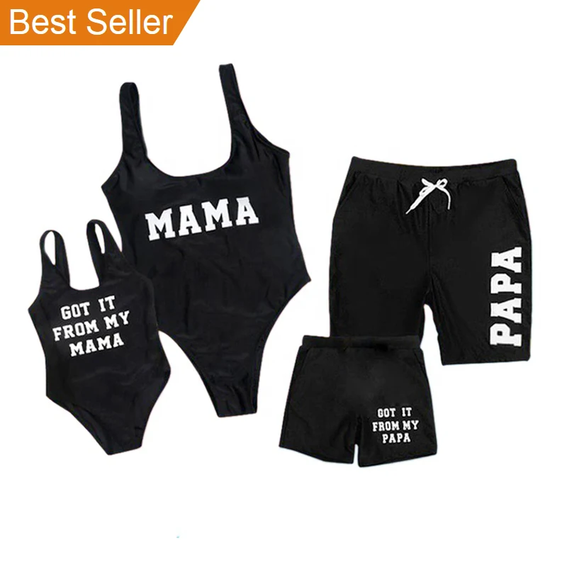 2019 Wholesale Hot Sale One Piece Letters Print Bikini Swimwear Family Bathing suit Black Letters Ladies And Kids Swimwear
2019 Wholesale Hot Sale One Piece Letters Print Bikini Swimwear Family Bathing suit Black Letters Ladies And Kids Swimwear