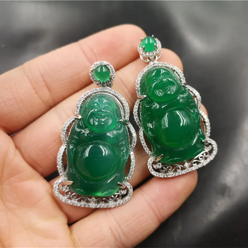 New arrival 925 sterling silver plated green jewelry jade pendant buddha necklace for women, As pictures
New arrival 925 sterling silver plated green jewelry jade pendant buddha necklace for women, As pictures