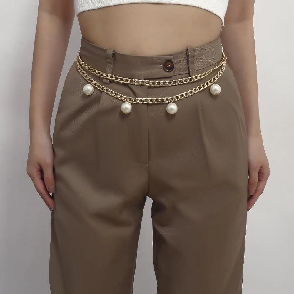SHIXIN Fashion Gold Color Double Chain Ladies Jewelry Belt Simulated White Pearl Pendant Waist Chain for Women Gifts Jewelry
SHIXIN Fashion Gold Color Double Chain Ladies Jewelry Belt Simulated White Pearl Pendant Waist Chain for Women Gifts Jewelry