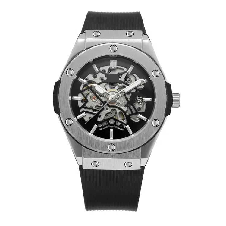 Chinese OEM Alloy or stainless steel mechanical skeleton wrist watches men men's watch with TPU band strap
Chinese OEM Alloy or stainless steel mechanical skeleton wrist watches men men's watch with TPU band strap