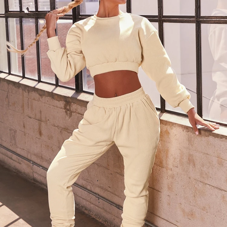 Winter Long Sleeve Crop Top Sweatshirts Waistband Jogger Pants Two Pieces Yoga Outfit Sports Athletic Sets
Winter Long Sleeve Crop Top Sweatshirts Waistband Jogger Pants Two Pieces Yoga Outfit Sports Athletic Sets
