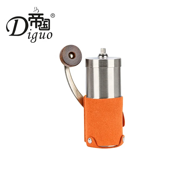 Diguo Hot Selling Portable Stainless Steel Orange Color Leather Wrapped Manual Coffee Grinder
Diguo Hot Selling Portable Stainless Steel Orange Color Leather Wrapped Manual Coffee Grinder