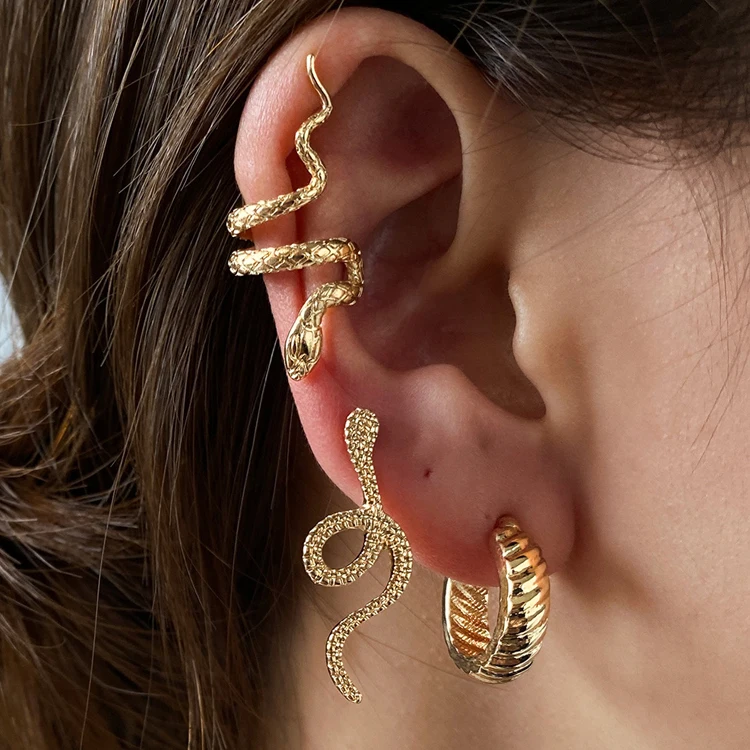 Punk 3-piece set of ear piercing earringsclips Gothic exaggerated animal brass snake-shaped dangle earrings female
Punk 3-piece set of ear piercing earringsclips Gothic exaggerated animal brass snake-shaped dangle earrings female