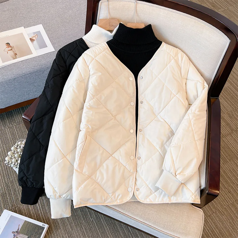 New Women's Short Diamond Plaid Cotton Coat Versatile Women's Korean Down Cotton Bubble Coat
New Women's Short Diamond Plaid Cotton Coat Versatile Women's Korean Down Cotton Bubble Coat