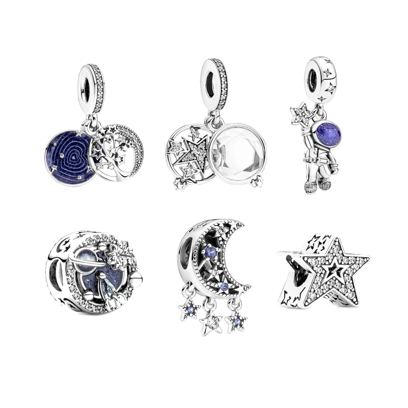 925 Sterling Silver Sky Moon Star Astronaut Interstellar Beads Charms For Making Berloque
925 Sterling Silver Sky Moon Star Astronaut Interstellar Beads Charms For Making Berloque