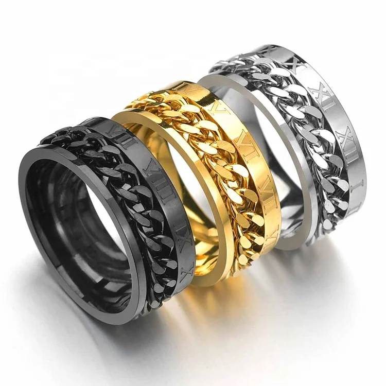 High Quality Digital Mens Rings Stainless Steel Classical Rotatable Roman Numerals Ring, Picture shows
High Quality Digital Mens Rings Stainless Steel Classical Rotatable Roman Numerals Ring, Picture shows
