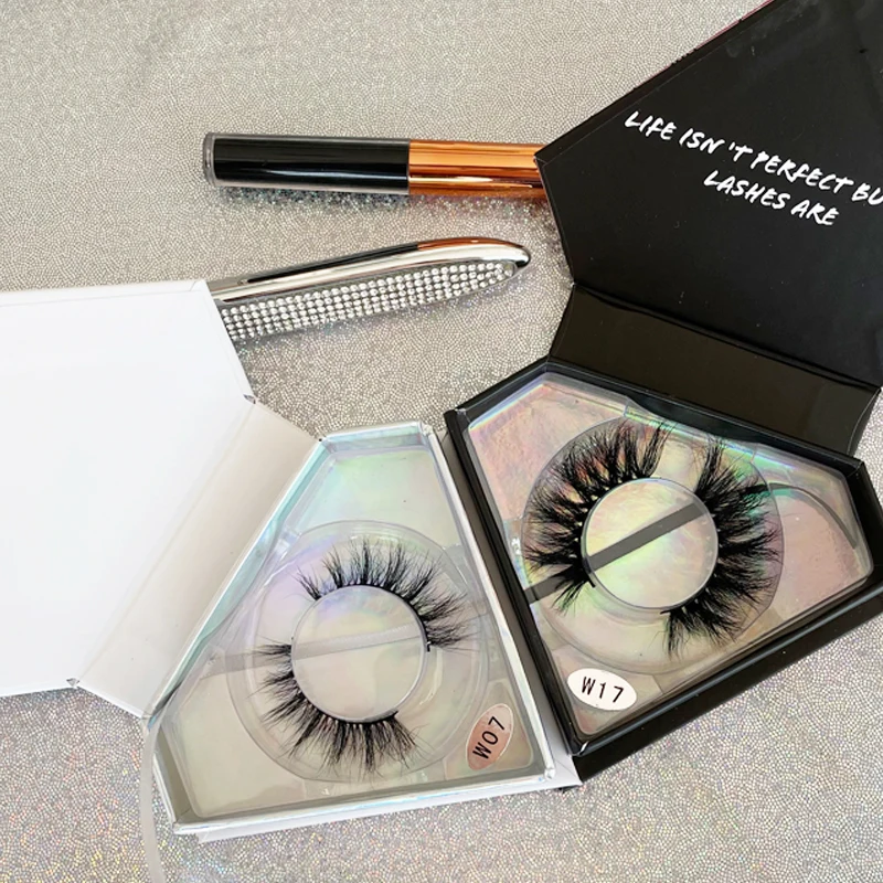 25mm mink eyelashes vendor with custom packaging 3D faux mink full strip lashes case diamond eyelash packaging box, Natural black
25mm mink eyelashes vendor with custom packaging 3D faux mink full strip lashes case diamond eyelash packaging box, Natural black
