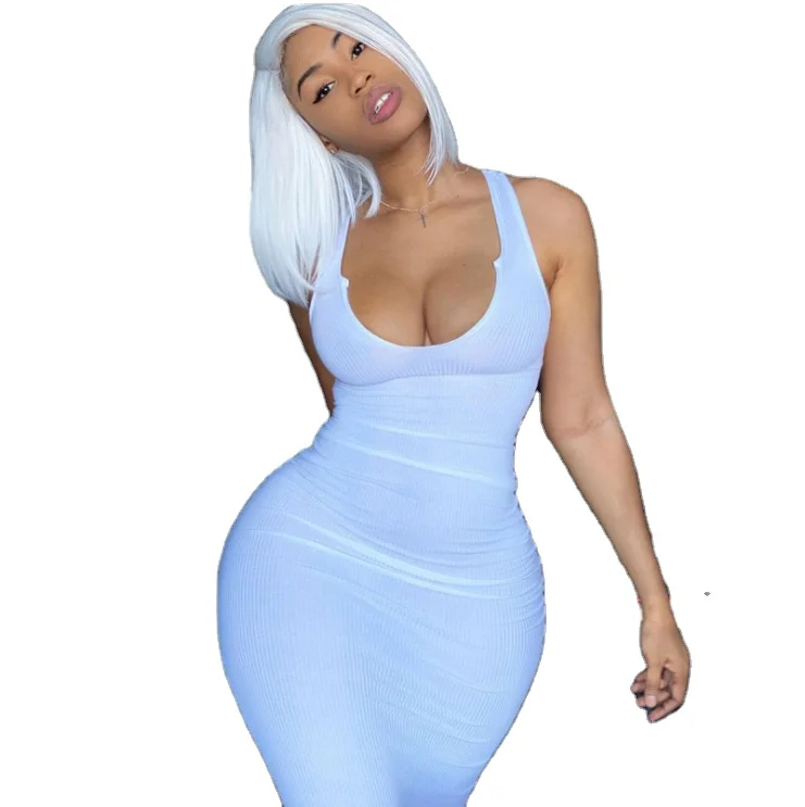Sexy dresses 2021Summer Knit Simple Round Neck Sleeveless Bodycon Elegant white skirts Women Solid Outfit Casual Long dresses
Sexy dresses 2021Summer Knit Simple Round Neck Sleeveless Bodycon Elegant white skirts Women Solid Outfit Casual Long dresses