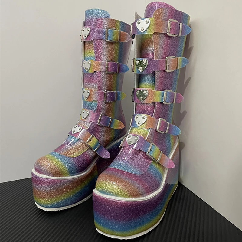 XZ228 New Arrivals Bling Sequins And Buckles Design Fall Fashion Platform Boots, As picture or custom
XZ228 New Arrivals Bling Sequins And Buckles Design Fall Fashion Platform Boots, As picture or custom