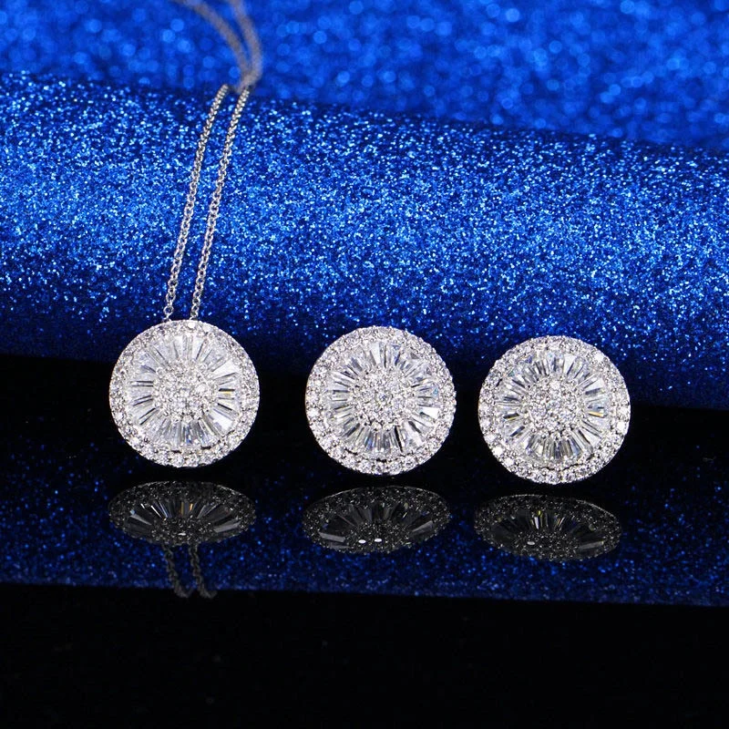 Fashion Female Jewelry Perfect Round Shape Cubic Zircon Micro Pave Trendy Necklace Earrings Set For Women
Fashion Female Jewelry Perfect Round Shape Cubic Zircon Micro Pave Trendy Necklace Earrings Set For Women